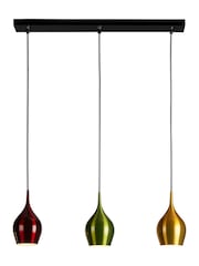 Searchlight Matt Black Wine Red  Gold  Green and White Thuna Wall Light - Image 3 of 4