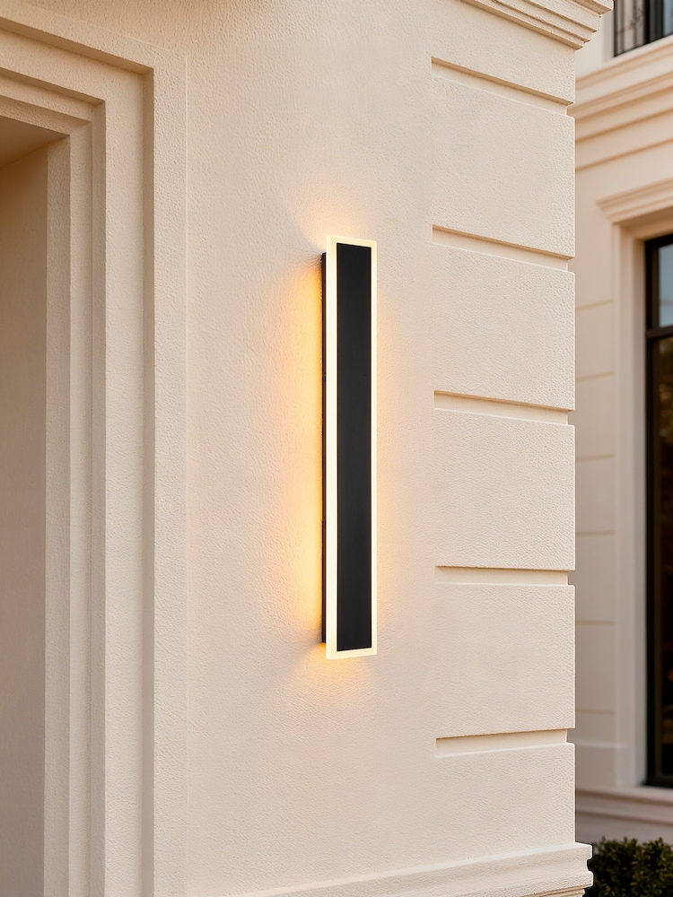 Searchlight Sand Black and Frosted Acrylic Riley II Square LED Outdoor Wall Light - Image 1 of 4