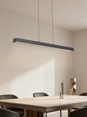 Searchlight Black and Frosted Skye Linear LED Pendant - Image 1 of 4