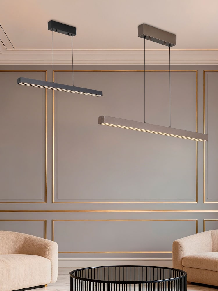 Searchlight Black and Frosted Skye Linear LED Pendant - Image 4 of 4