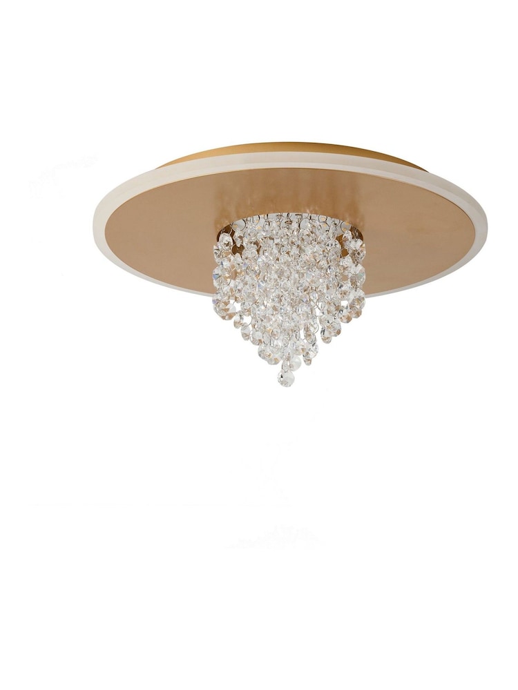 Searchlight Gold Marlene, Metal with Crystal Glass LED Flush - Image 2 of 4