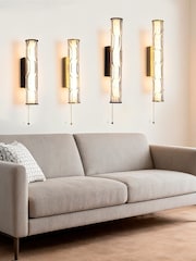 Searchlight Black and White and Clear Raphie LED Wall Light, Matt with Glass - Image 4 of 4