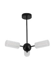 Searchlight Black Maxwell 3 Light Semi-flush Metal Textured Acrylic - Image 2 of 4