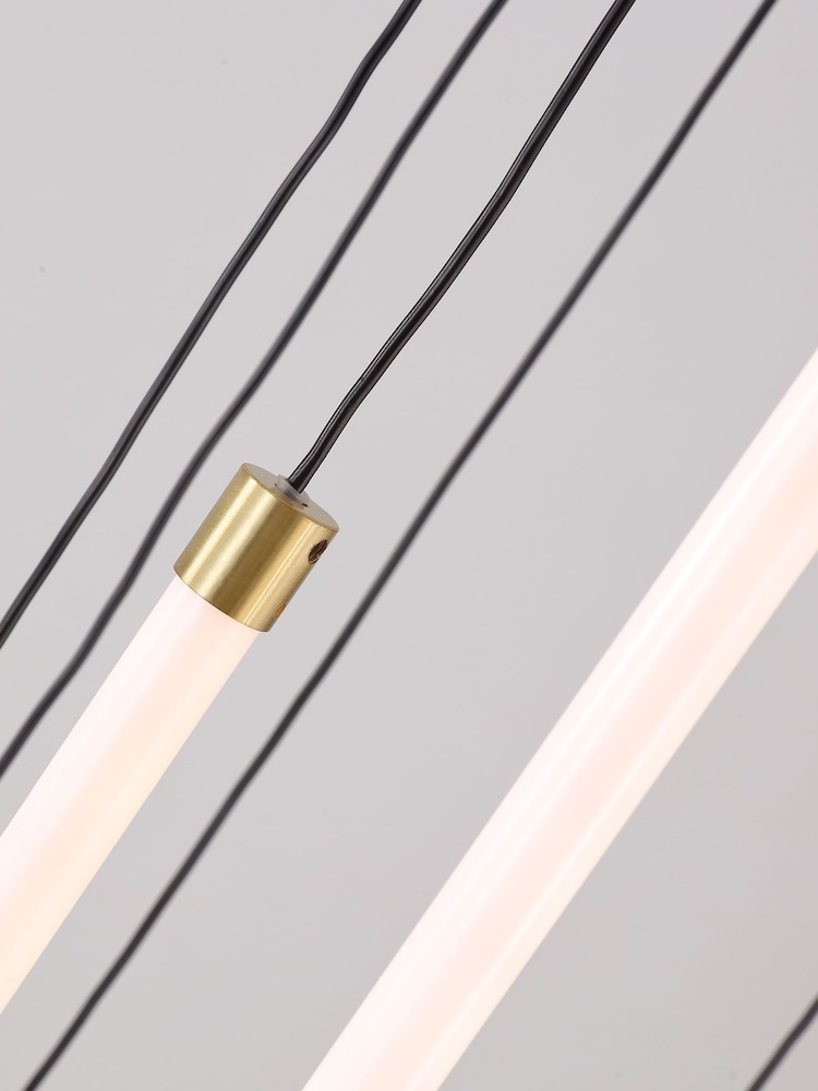 Searchlight Satin Brass and White Bute LED 12 Light Stairwell Pendant - Image 3 of 3