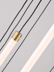 Searchlight Satin Brass and White Bute LED 12 Light Stairwell Pendant - Image 4 of 4