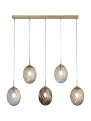 Searchlight Brass Sama 5Lt Bar Pendant, Metal Glass - Image 2 of 3