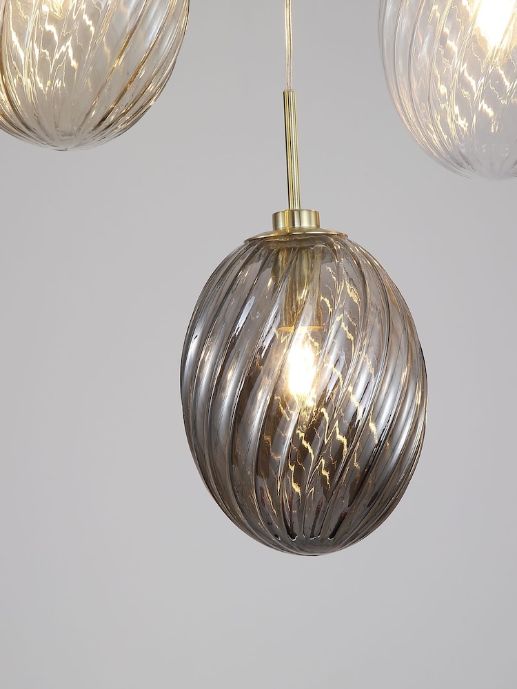 Searchlight Brass Sama 5Lt Bar Pendant, Metal Glass - Image 3 of 3 Searchlight Brass Sama 5Lt Bar Pendant, Metal Glass - Image 3 of 3