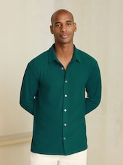 Dark Teal N. Premium Textured Jersey Long Sleeve Shirt - Image 3 of 9