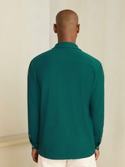 Dark Teal N. Premium Textured Jersey Long Sleeve Shirt - Image 4 of 9
