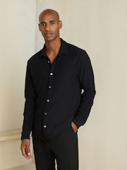 Black N. Premium Textured Jersey Long Sleeve Shirt - Image 3 of 9