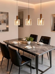 Searchlight Mocha and Amber Dole 3 Light Bar Pendant Metal & Glass - Image 1 of 4