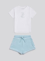 Conjunto de shorts y camiseta de terciopelo con logo de Juicy Couture - Imagen 5 de 7