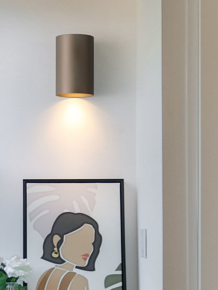 Searchlight Latte Lillie Cylinder Down Wall Light GU12 - Image 1 of 4