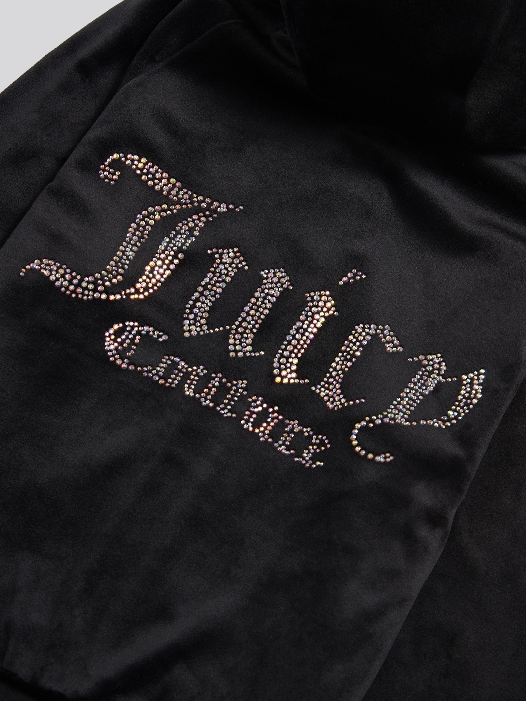 Buy Juicy Couture Black Velour Pintuck Diamante Zip-Through Hoodie