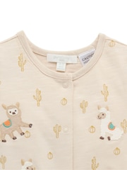 Purebaby Natural Llama Fiesta Buttonup Romper - Image 2 of 4