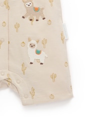 Purebaby Natural Llama Fiesta Buttonup Romper - Image 3 of 4
