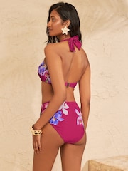 Pink Iris Flower - Love & Roses – figurformende Bikinihose mit hoher Taille - Bild 4 von 4