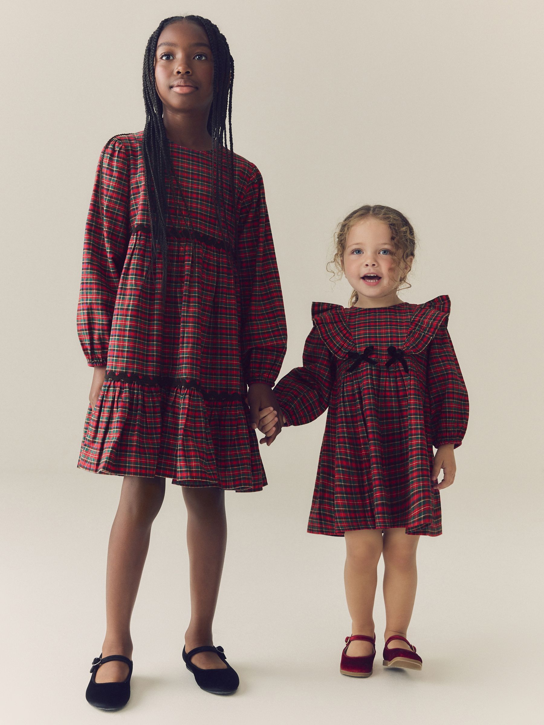Buy Red Check Tiered Dress (3-16yrs) from Next USA