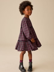 Red Check Tiered Dress (3-16yrs) - Image 2 of 8