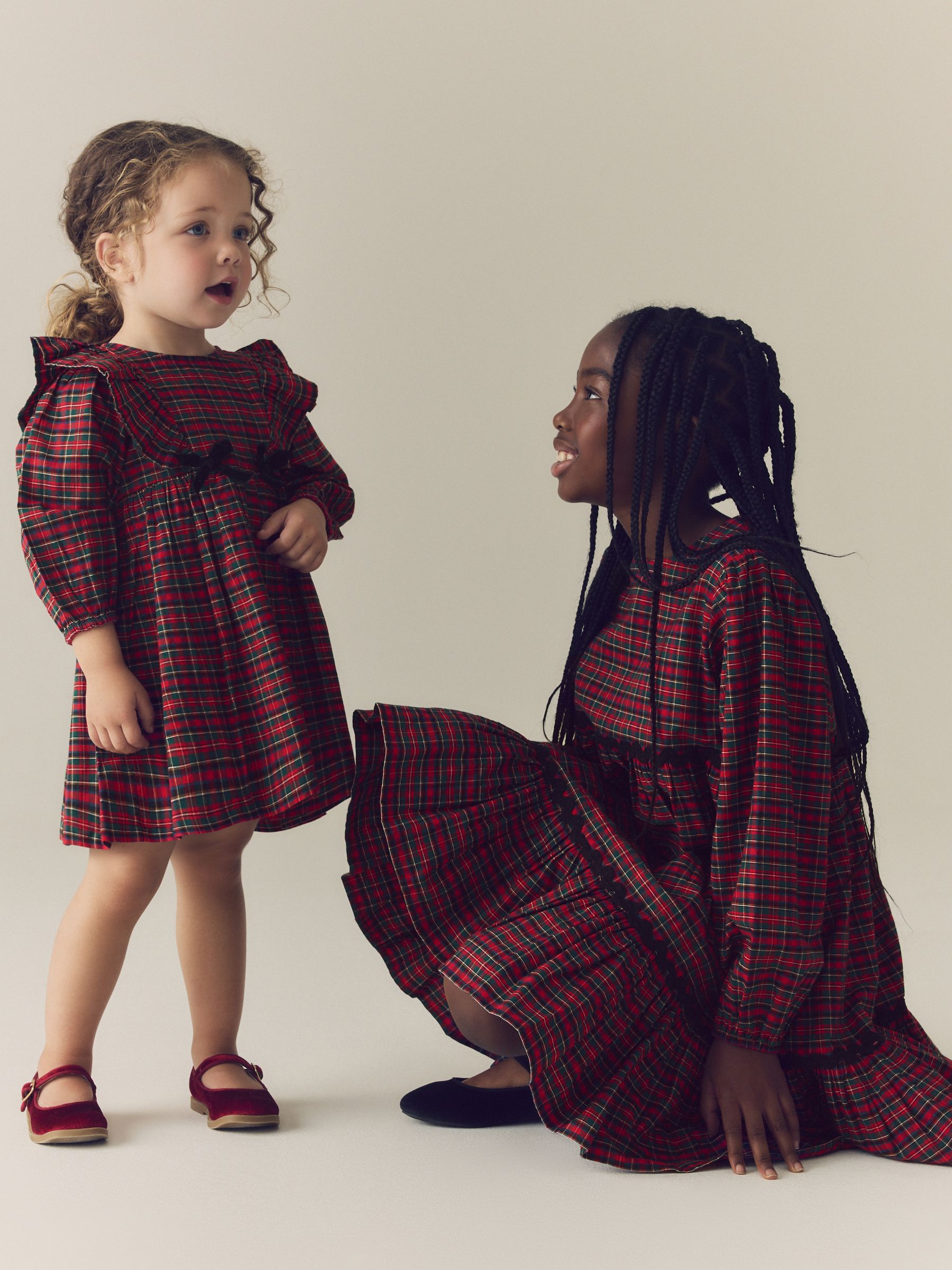 Buy Red Check Tiered Dress (3-16yrs) from Next USA