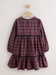 Red Check Tiered Dress (3-16yrs) - Image 6 of 8