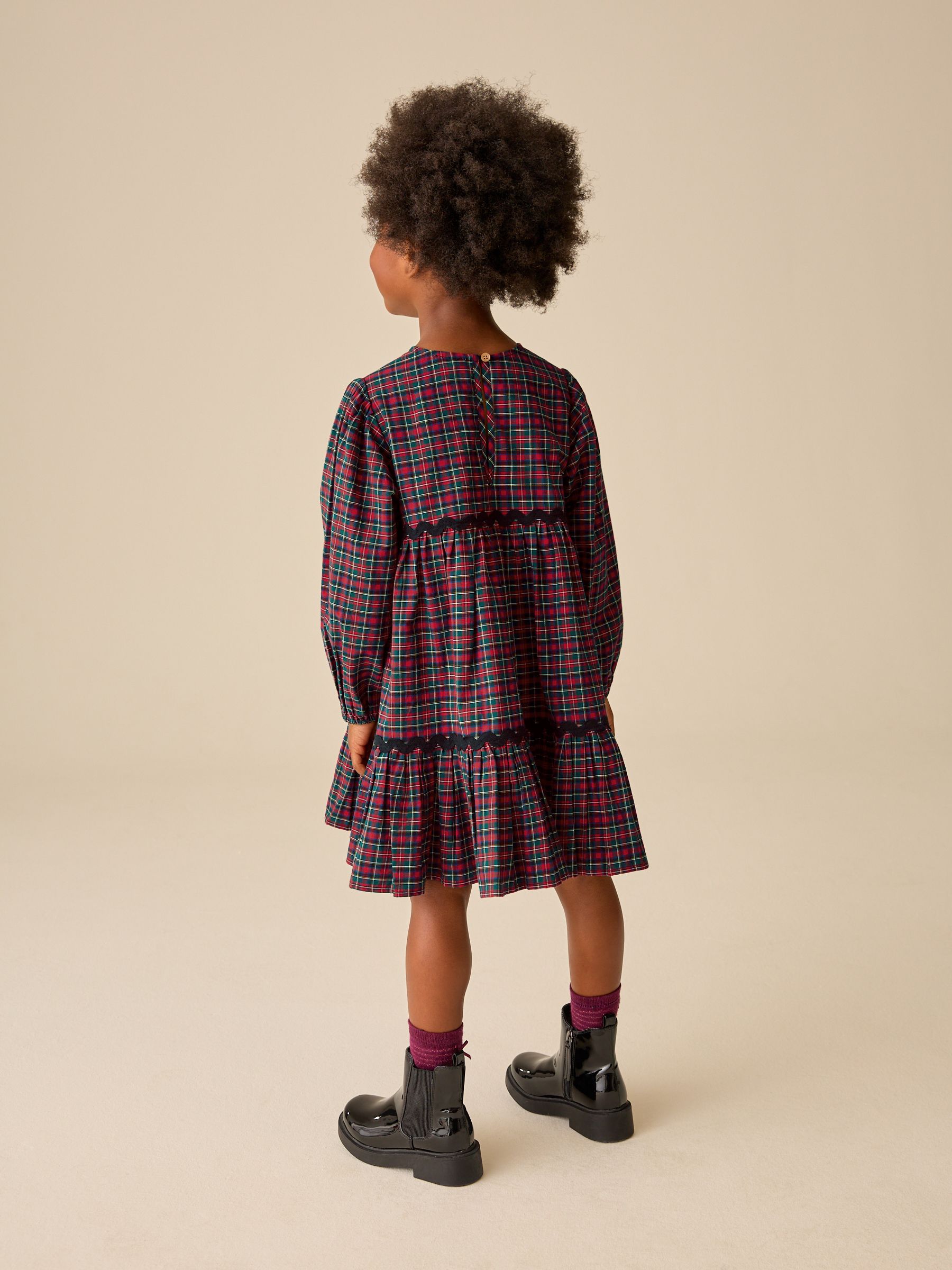 Buy Red Check Tiered Dress (3-16yrs) from Next USA