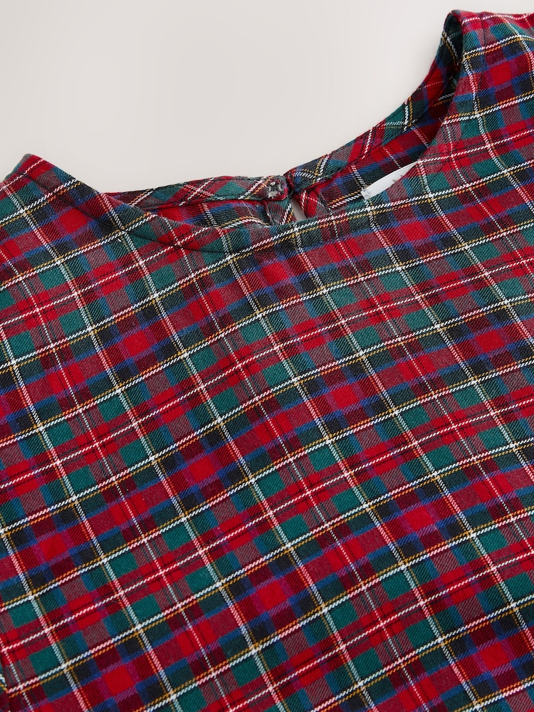 Red Check Tiered Dress (3-16yrs) - Image 8 of 8