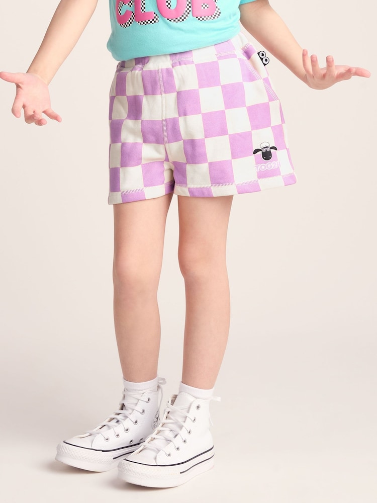 Tog 24 Purple Afrino Shaun The Sheep Sweat Shorts - Image 1 of 7