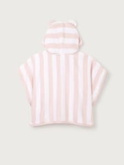 The White Company White Cotton Pink Stripe Towelling Hoodie - Image 2 of 2