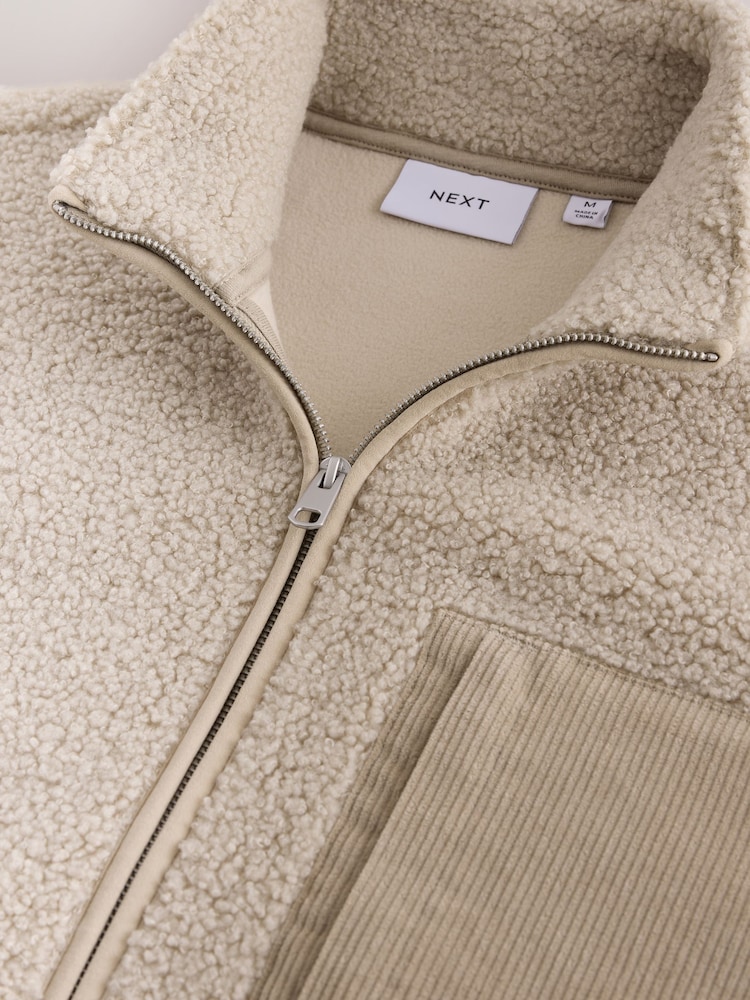 Bež nevtralna - Borg Full Zip Through Fleece - Slika 12 iz 12