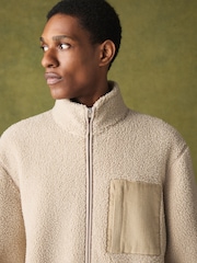 Bež nevtralna - Borg Full Zip Through Fleece - Slika 4 iz 12