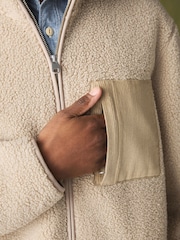 Bež nevtralna - Borg Full Zip Through Fleece - Slika 5 iz 12