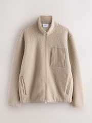 Bež nevtralna - Borg Full Zip Through Fleece - Slika 8 iz 12