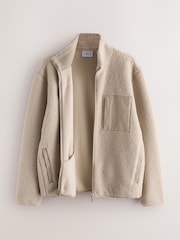 Bež nevtralna - Borg Full Zip Through Fleece - Slika 9 iz 12