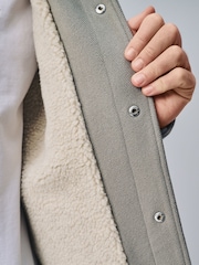 Ice Grey Borg Lined Shacket - Image 8 of 12