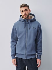 Steel Blue Graphic - Sweat-shirt à capuche doublé à fermeture éclair Borg - Image 6 de 7