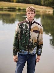 Natural Scene Print - Printed Borg Quarter Zip Fleece - Bild 4 von 5
