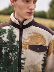 Natural Scene Print - Printed Borg Quarter Zip Fleece - Bild 5 von 5