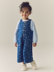 Denim Blue Cherry Sleeveless Jumpsuit (3mths-8yrs) - Image 1 of 9