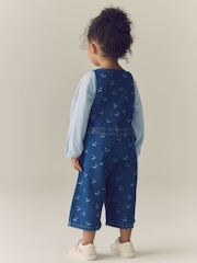 Denim Blue Cherry Sleeveless Jumpsuit (3mths-8yrs) - Image 3 of 9