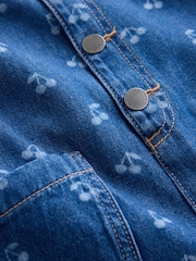 Denim Blue Cherry Sleeveless Jumpsuit (3mths-8yrs) - Image 7 of 9