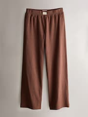 Yard Chocolate Brown Relaxed Ribbed Cotton Rich Lounge Trousers - Image 1 of 4