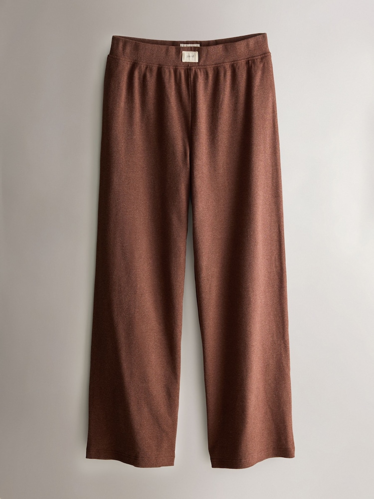 Yard Chocolate Brown Relaxed Ribbed Cotton Rich Lounge Trousers - Image 1 of 4