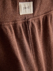 Yard Chocolate Brown Relaxed Ribbed Cotton Rich Lounge Trousers - Image 2 of 4