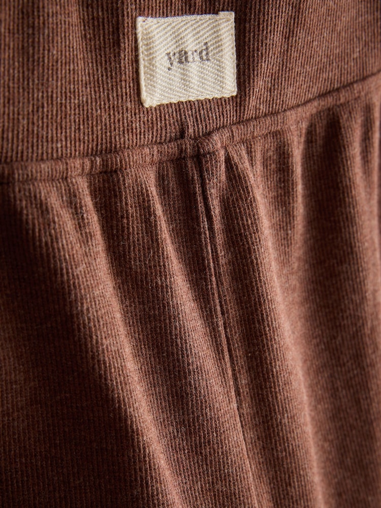 Yard Chocolate Brown Relaxed Ribbed Cotton Rich Lounge Trousers - Image 2 of 4
