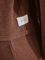 Yard Chocolate Brown Relaxed Ribbed Cotton Rich Lounge Top - Image 10 of 10