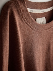 Yard Chocolate Brown Relaxed Ribbed Cotton Rich Lounge Top - Image 7 of 10