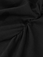 Reiss Black Sandy Stretch-Cotton Rib Ruched V-Neck Vest - Image 7 of 7