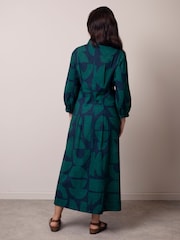 Celtic & Co. Pleat Detail Shirt Blue Dress - Image 2 of 6