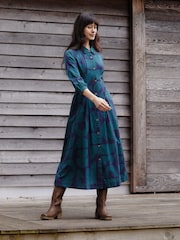 Celtic & Co. Pleat Detail Shirt Blue Dress - Image 3 of 6